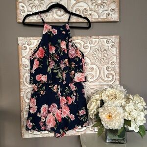 LULU’S | Rose Floral Romper XS